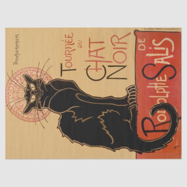 Théophile Steinlen Le Chat Noir Decoupage Tissue Paper (Front)