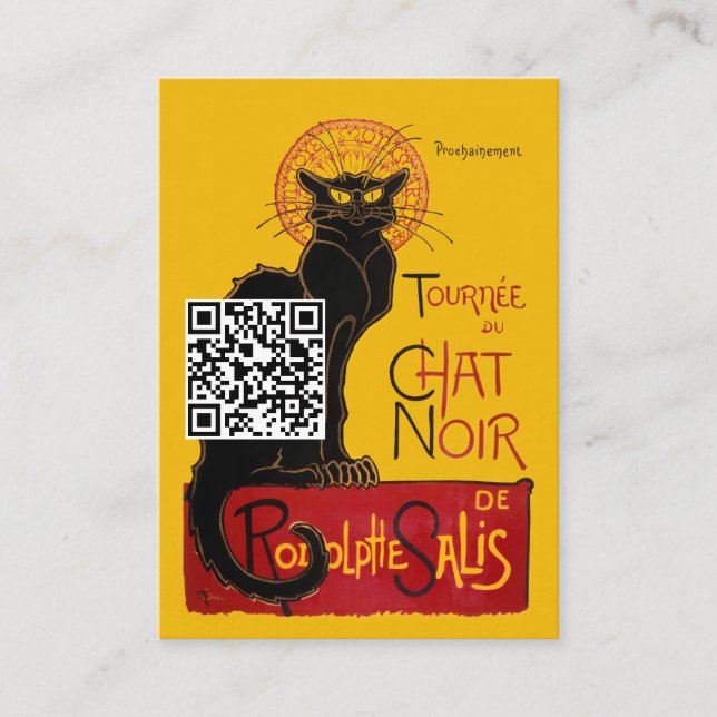 Theophile Steinlen - Le Chat Noir - QR Code Business Card (Front)