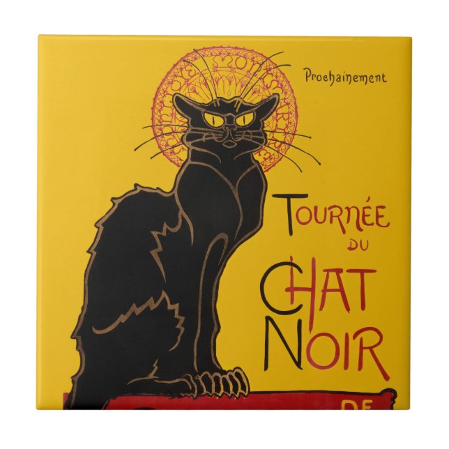 Theophile Steinlen - Le Chat Noir Vintage Ceramic Tile (Front)