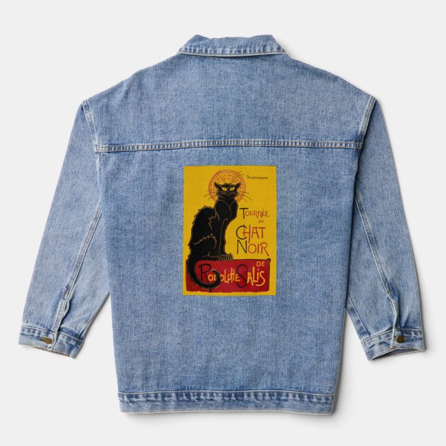 Theophile Steinlen - Le Chat Noir Vintage Denim Jacket (Back)