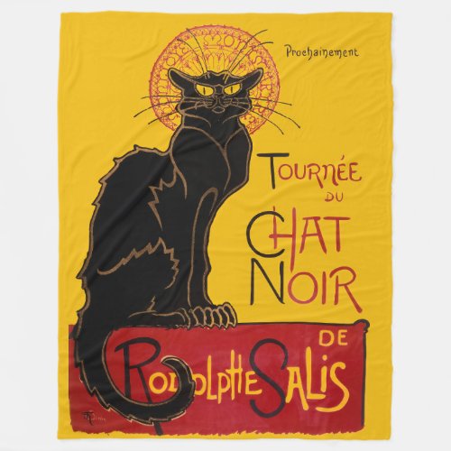Theophile Steinlen _ Le Chat Noir Vintage Fleece Blanket