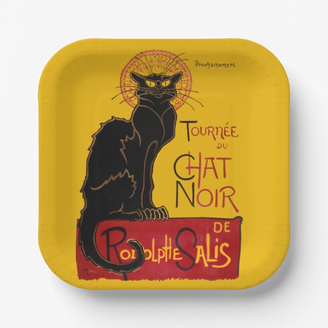 Theophile Steinlen - Le Chat Noir Vintage Paper Plates (Front)