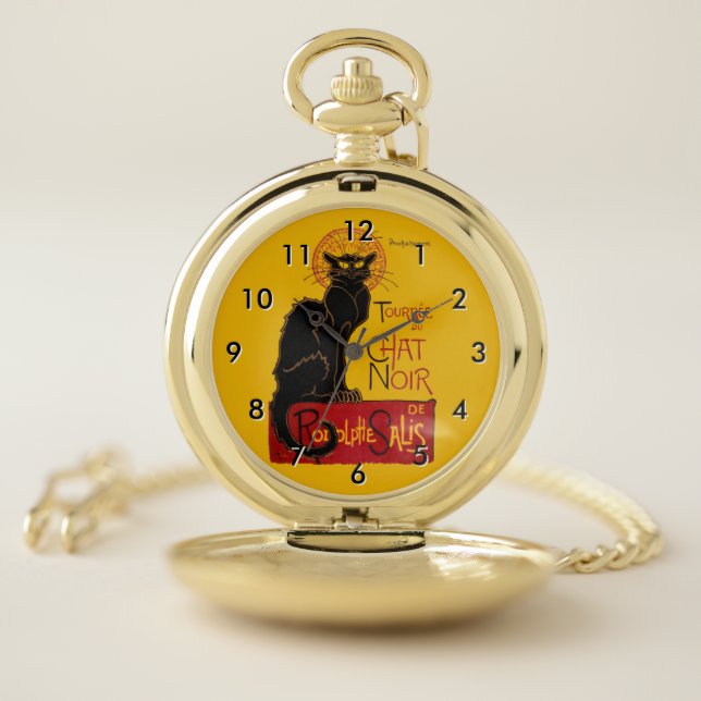 Theophile Steinlen - Le Chat Noir Vintage Pocket Watch (Inside)