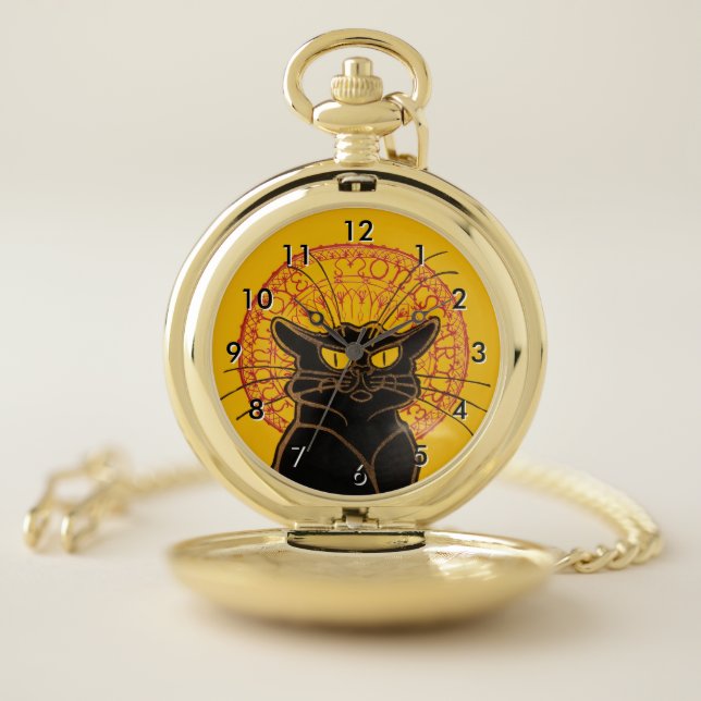 Theophile Steinlen - Le Chat Noir Vintage Pocket Watch (Inside)