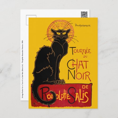 Theophile Steinlen _ Le Chat Noir Vintage Postcard