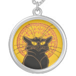 Theophile Steinlen - Le Chat Noir Vintage Silver Plated Necklace