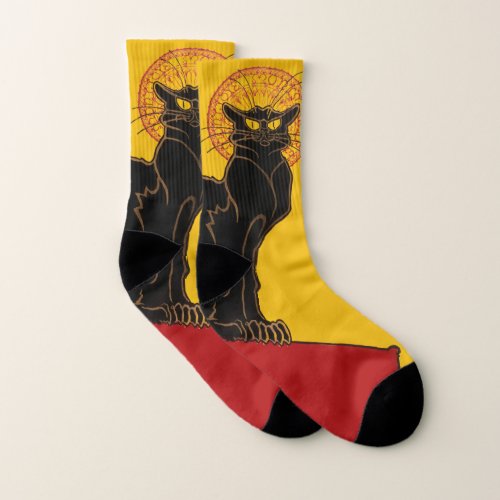 Theophile Steinlen _ Le Chat Noir Vintage Socks