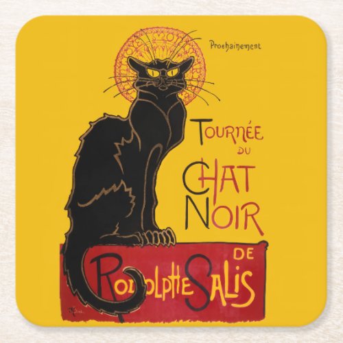 Theophile Steinlen _ Le Chat Noir Vintage Square Paper Coaster