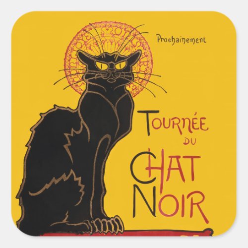 Theophile Steinlen _ Le Chat Noir Vintage Square Sticker