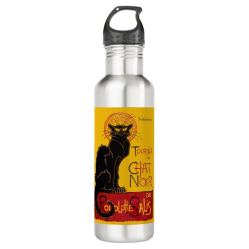 Theophile Steinlen _ Le Chat Noir Vintage Stainless Steel Water Bottle