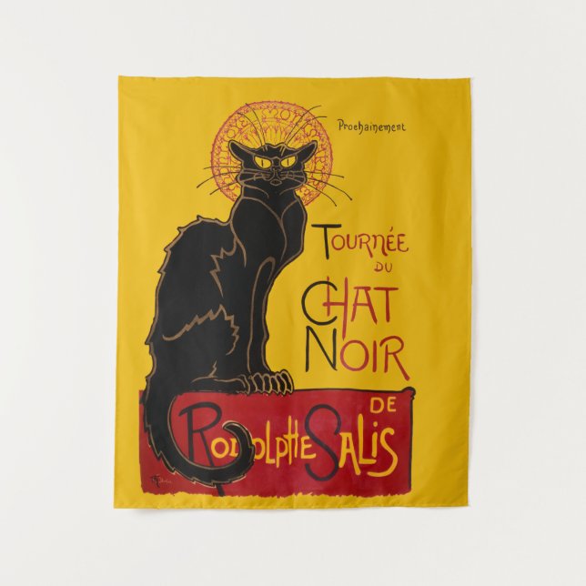 Theophile Steinlen - Le Chat Noir Vintage Tapestry (Front)