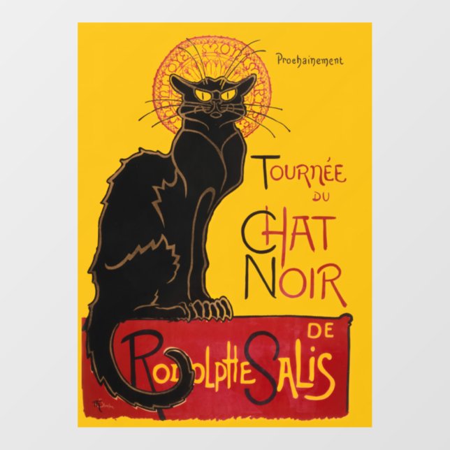 Theophile Steinlen - Le Chat Noir Vintage Window Cling (Sheet)
