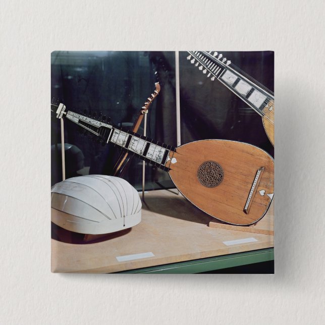 Theorbo, 1637 pinback button (Front)