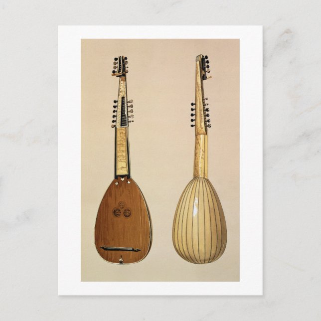 Theorbo, made by Giovanni Krebar, Padua, 1629, fro Postcard (Front)