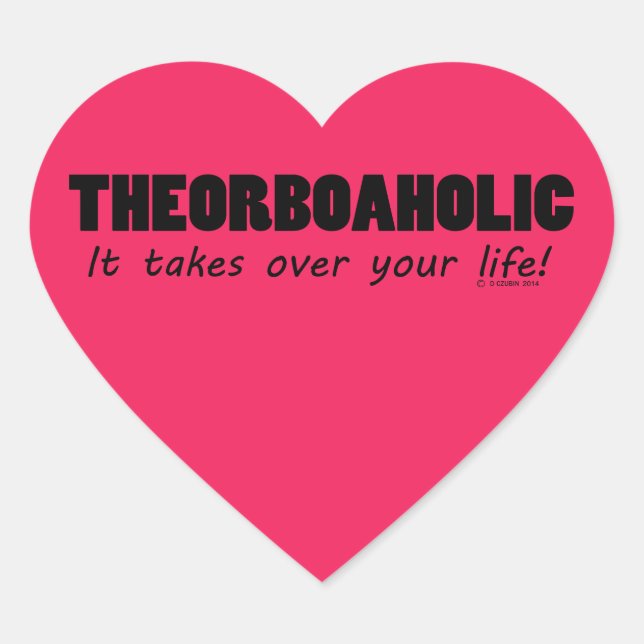 Theorboaholic Life Heart Sticker (Front)