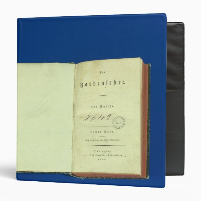 Theory of Colours, 1810 3 Ring Binder (Front/Inside)