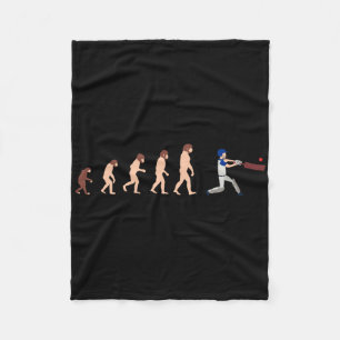 Theory Of Evolution Cricket Player Funny Fleece Blanket