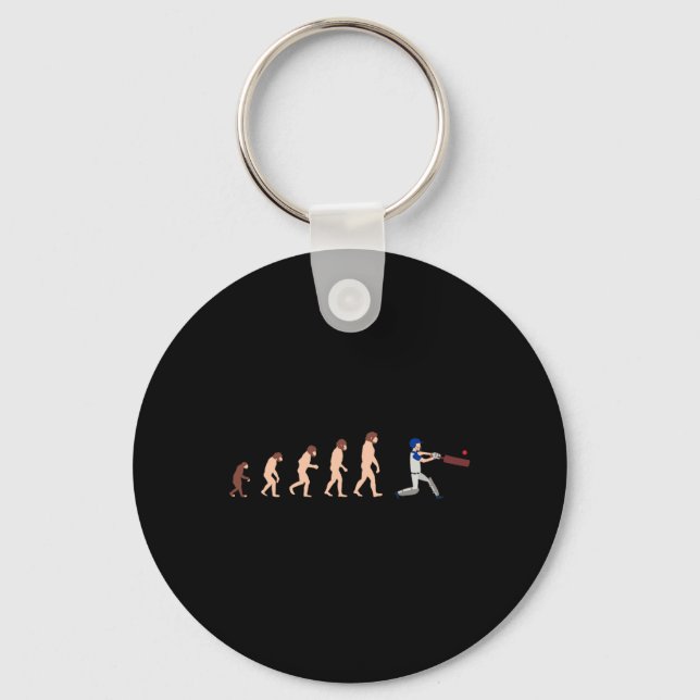 Theory Of Evolution Cricket Player Funny  Keychain (Front)