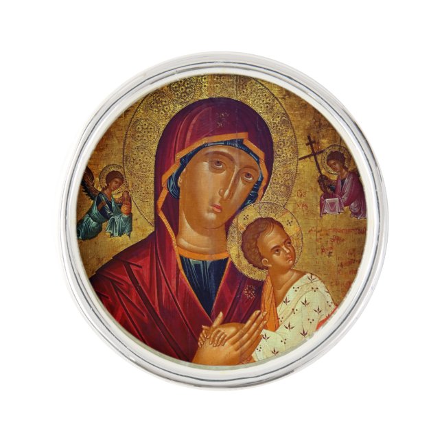 Theotokos Amolyntos Lapel Pin (Front)