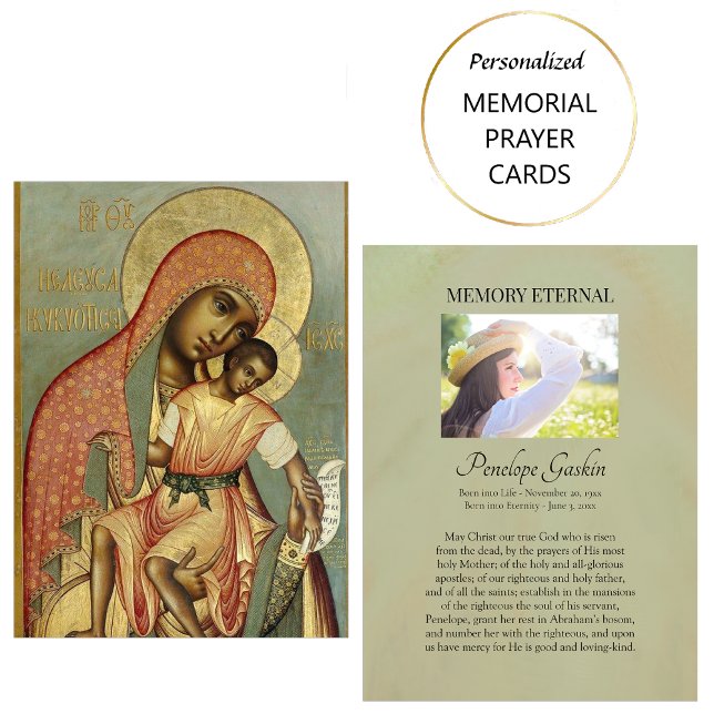 Theotokos and Baby Jesus Orthodox Funeral Card (Creator Uploaded)