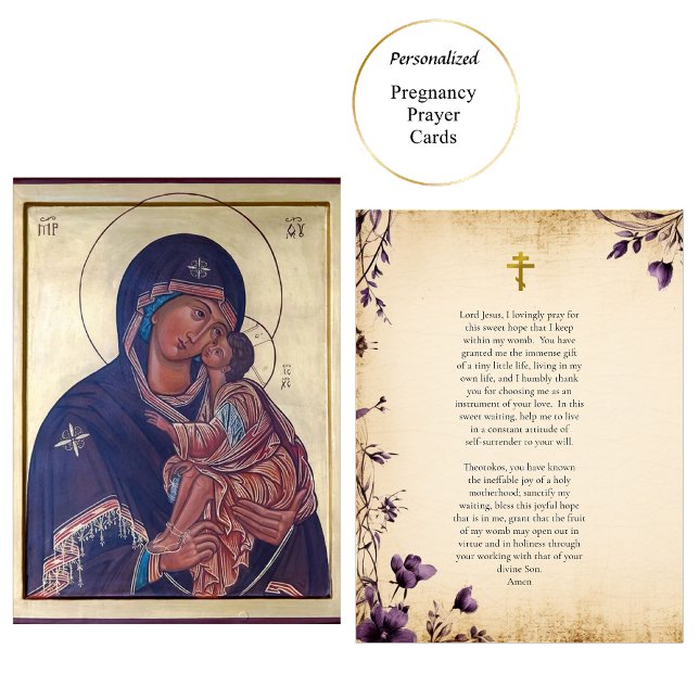 Theotokos and Child Christ Pregnancy Prayer Card (Creator Uploaded)