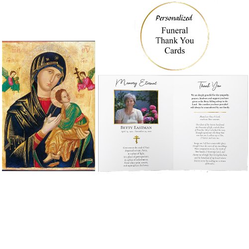 Theotokos and Christ Child Memorial Photo Thank You Card