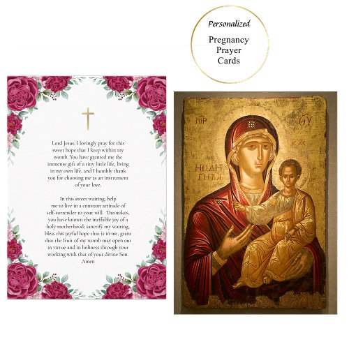 Theotokos and Christ Child Pregnancy Prayer Card