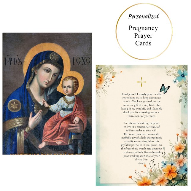 Theotokos and Christ Child Pregnancy Prayer Card   (Creator Uploaded)