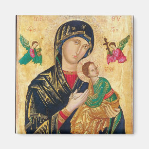 Theotokos and Christ Child with Angels Icon Magnet