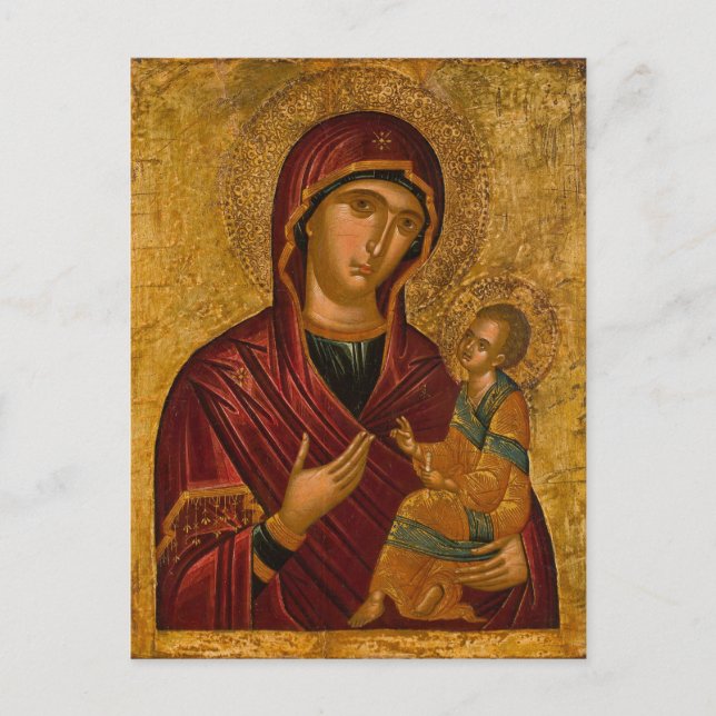 Theotokos and the Christ Child Orthodox Christian Postcard (Front)