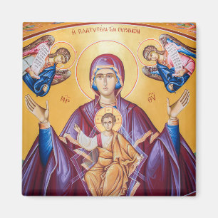 Theotokos and the Christ Child with Angels Icon Magnet