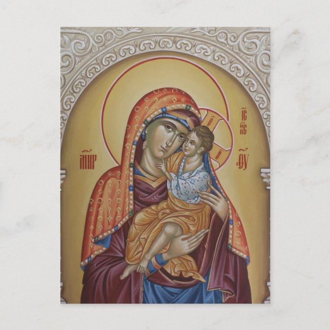 Theotokos Christ Child Eastern Orthodox Icon Postcard (Front)