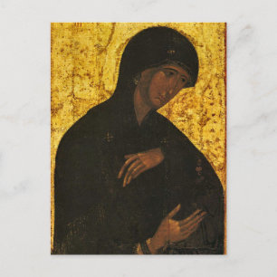 Theotokos from Vysotsky Chin Orthodox Icon Postcard