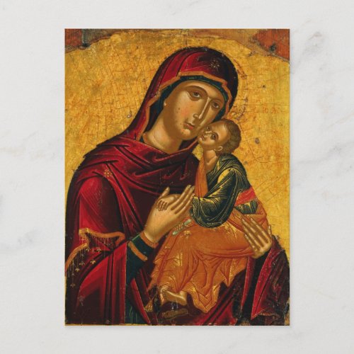 Theotokos Infant Jesus Orthodox Christian Icon Postcard