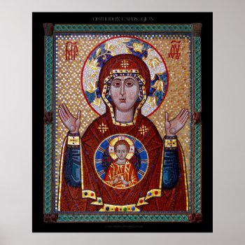Theotokos "of The Sign" Mosaic Icon Poster by GoldenLight at Zazzle