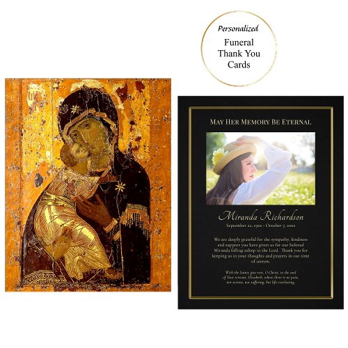 Theotokos of Vladimir Orthodox Christian Funeral Thank You Card