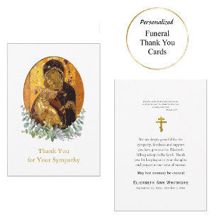 Theotokos of Vladimir Orthodox Funeral Thank You Card