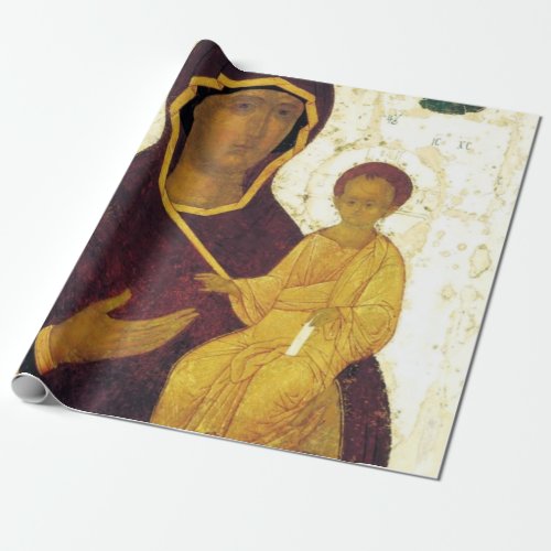 Theotokos _ Virgin Mary Holding The Child Jesus Wrapping Paper