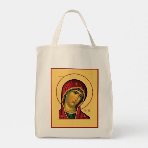 Theotokos Virgin Mary Orthodox Christian Icon Tote Bag