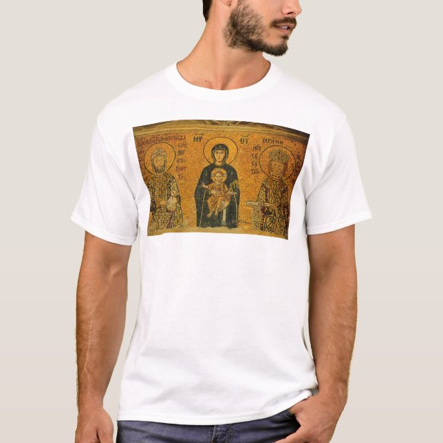 Theotokos with Ss. Constatine and ... - Customized T-Shirt (Front)