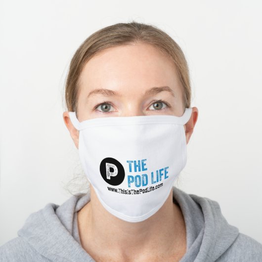 ThePodLife Decorative White Cotton Face Mask (Worn)