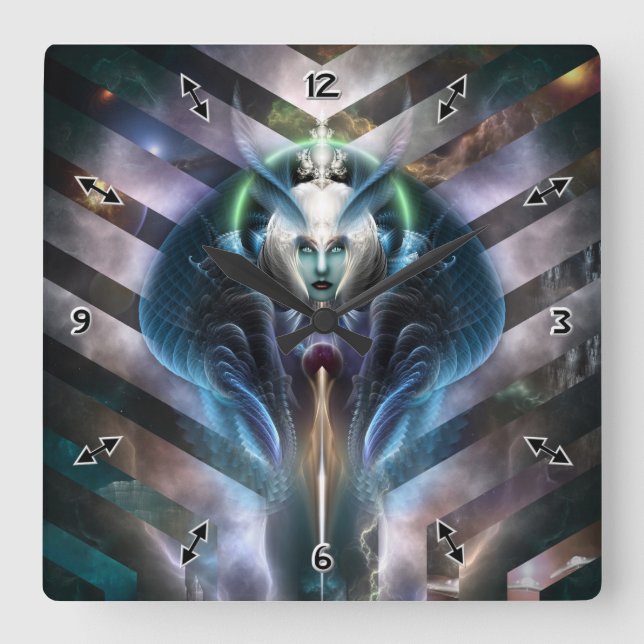 Thera Ethereal Queen Of Galaxy Wall Clock (Front)
