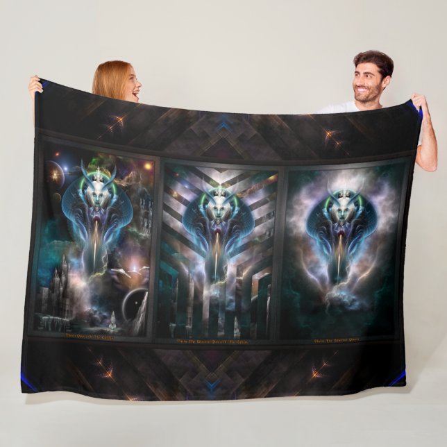 Thera Queen Fractal Trilogy 2XFrame Fleece Blanket (In Situ)