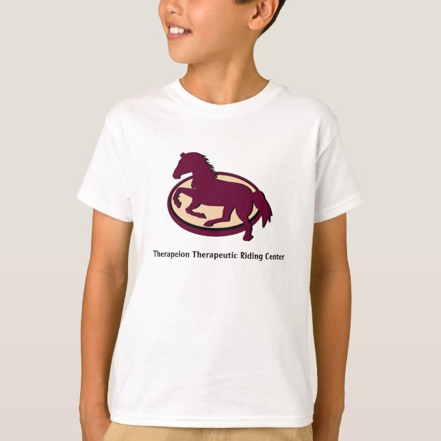 Therapeion kids shirt with changeable horse name (Front)