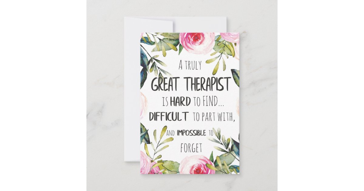 Therapist Appreciation Gift Thank you Quote | Zazzle