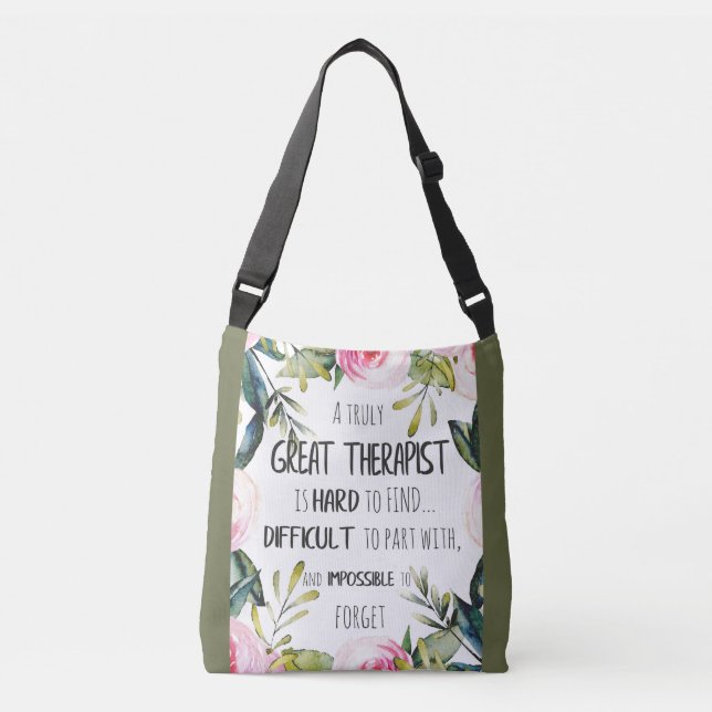 Therapist Appreciation Gift Thank you Quote Crossbody Bag (Front)