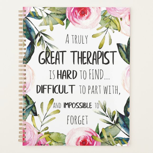 Therapist Appreciation Gift Thank you Quote Planner (Front)