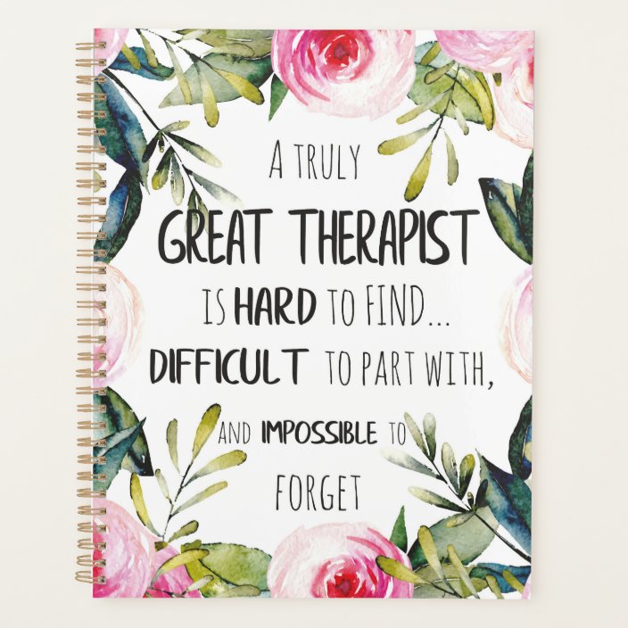 Therapist Appreciation Gift Thank you Quote Planner | Zazzle.com