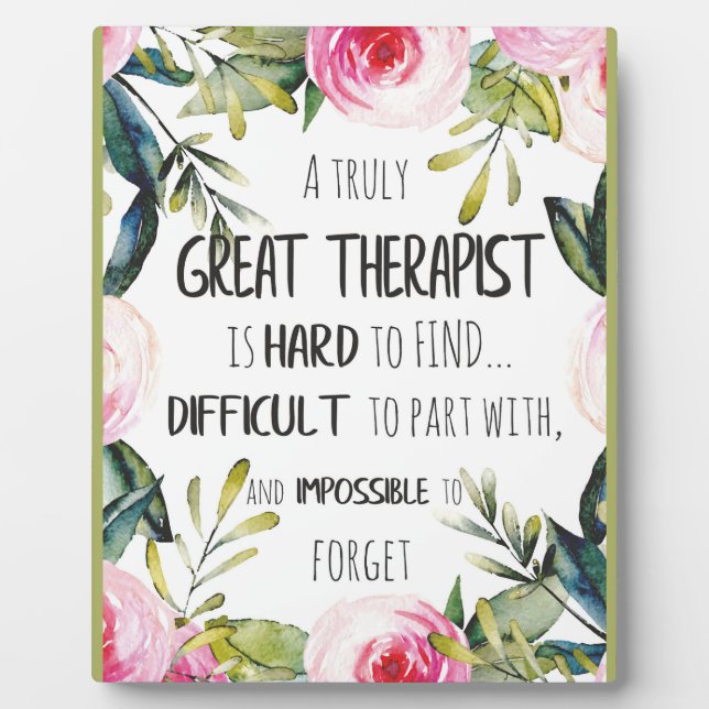 Therapist Appreciation Gift Thank you Quote Plaque (Front)