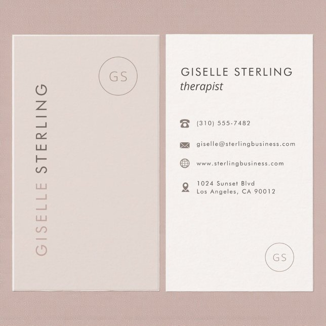 Therapist Blush Pink Minimalist Modern Luxury Business Card (Creator Uploaded)